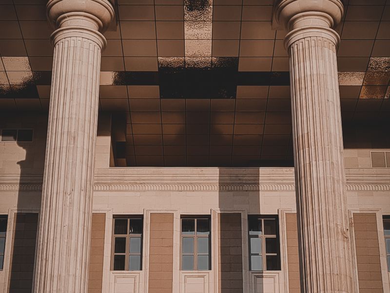 Neoclassical courthouse columns